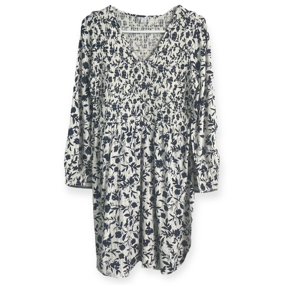 Old Navy Smocked V- Neck Floral Print Feminine Boho Dress Size Medium - Picture 3 of 11